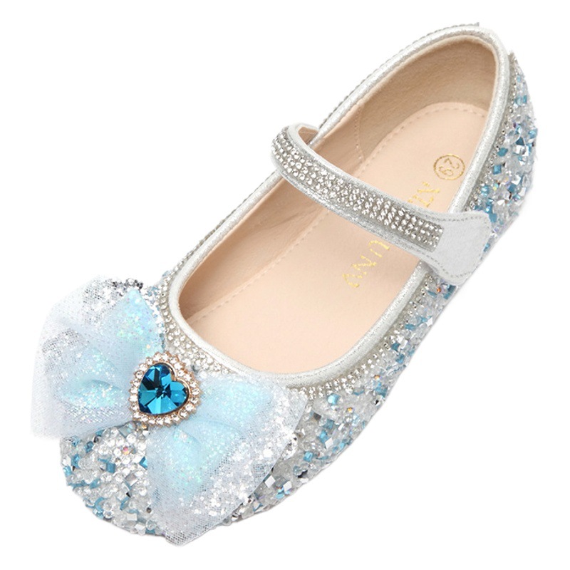 Girls Princess Shoes 2023 Spring New Children Soft Bottom Rhinestone Single Shoes Little Girls Dance Performance Crystal Shoes