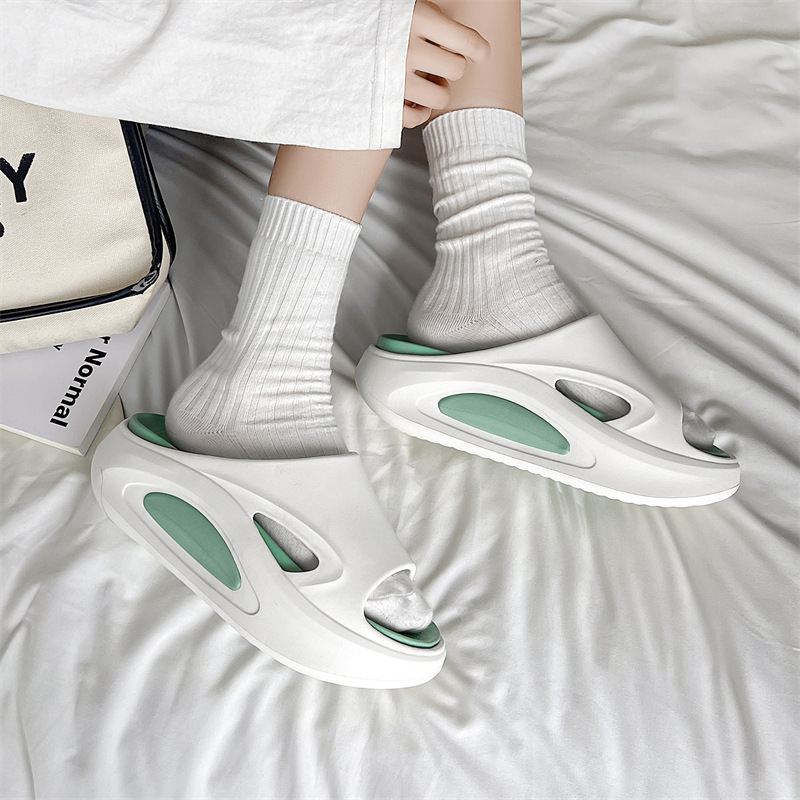 Women's Summer High-end High-end Thick-soled High-rise Non-slip Sandals and Slippers All-match Wear-resistant Beach Slippers