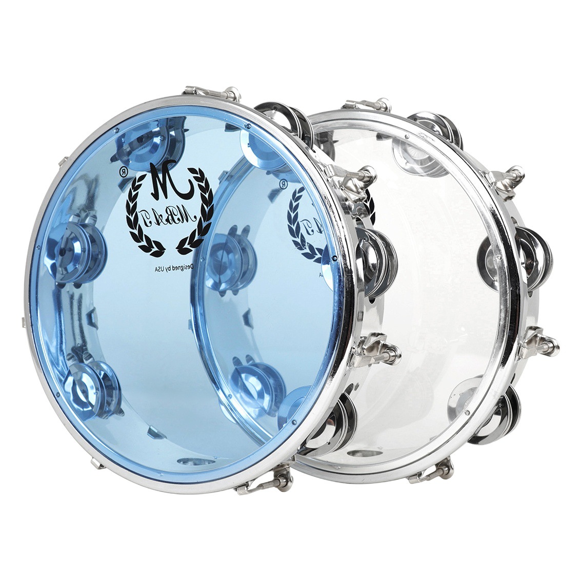 Maibet 8-inch 10-inch self-tuning double-row hand-cranked tambourine stainless steel hand-clapped drum for students and children playing tambourine