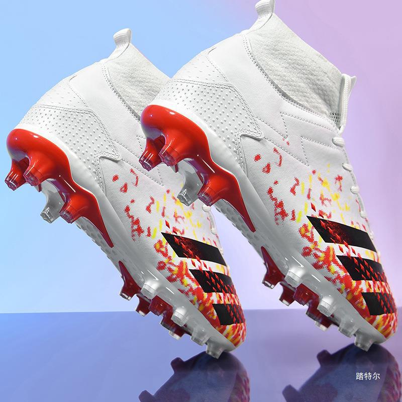 High-Top Football Shoes with Broken Nails Ag Long Nails Tf Adult Male and Female Students and Older Children Artificial Herb Training Sneakers Wholesale