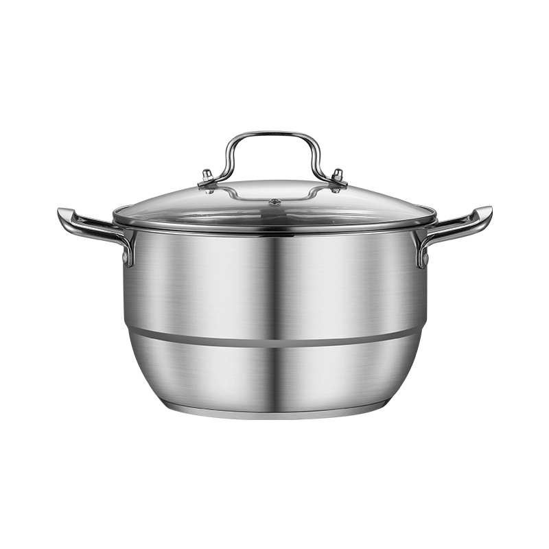 Picture of Stainless Steel Diamond Soup Pot with Steaming Sheet Household Multi-Functional Soup Pot with Steaming Grids Steamer Opening Gift Pot