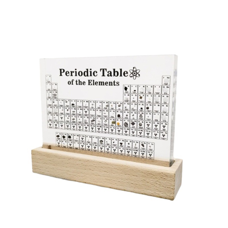 Periodic Table Desktop Acrylic Real Specimen Inlay Chemistry Learning Gift Ornament Science Display