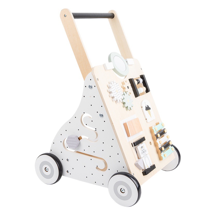 Wooden multi-functional Walker shape matching trolley toy toddler 0-2 years old anti-flip Walker