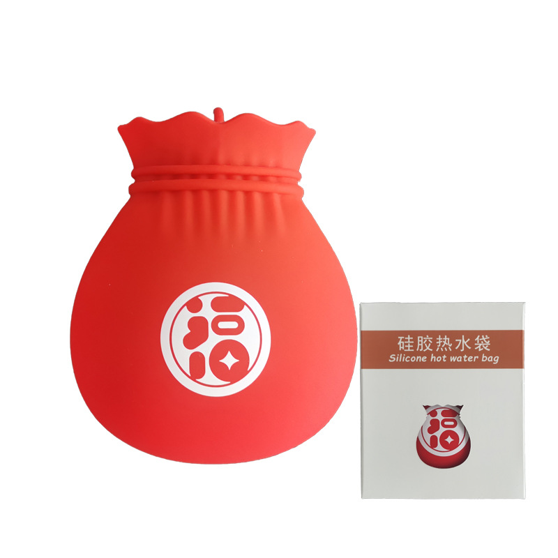 Picture of Cross-Border Lucky Bag Silicone Hot Water Bottle Platinum Silicone Water-Filled Microwave Heating Hot Water Bottle to Warm Belly and Hand Warmer to Keep Warm
