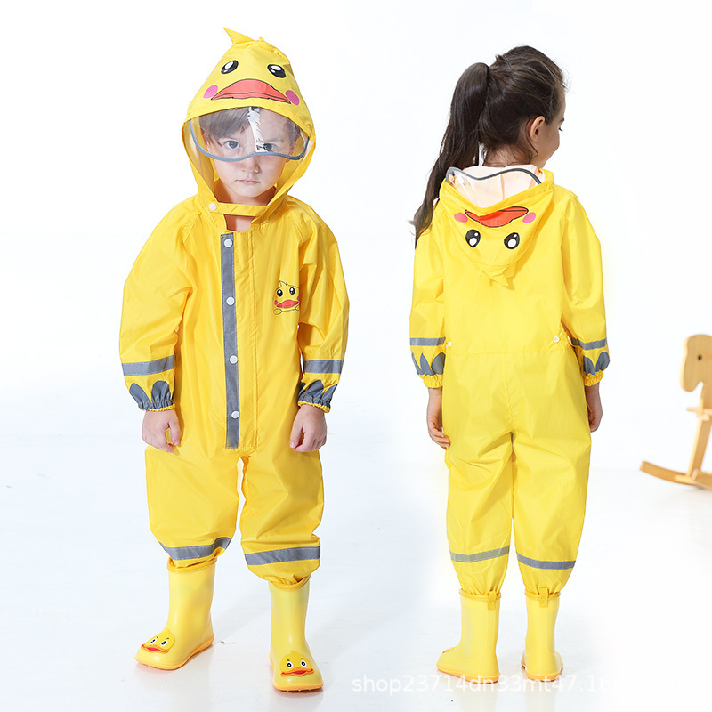 Children's Raincoat Boys and Girls Kindergarten Cartoon Raincoat One-Piece Poncho Popular Raincoat Set Raincoat Quilt Hot Style