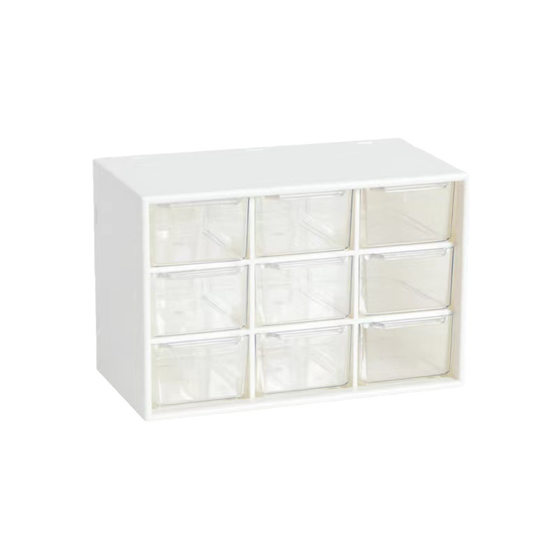 Picture of ins Han Feng Jiugongge Storage Student Hand Account Transparent Drawer Desktop Storage Organizer Dormitory Storage Box