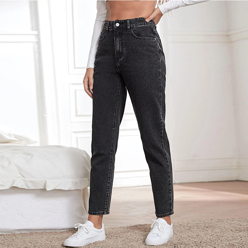 Picture of Plus Size Brand Jeans Spring and Autumn New Stretch High Waist Dad All-match Loose Slimming Trendy Pants