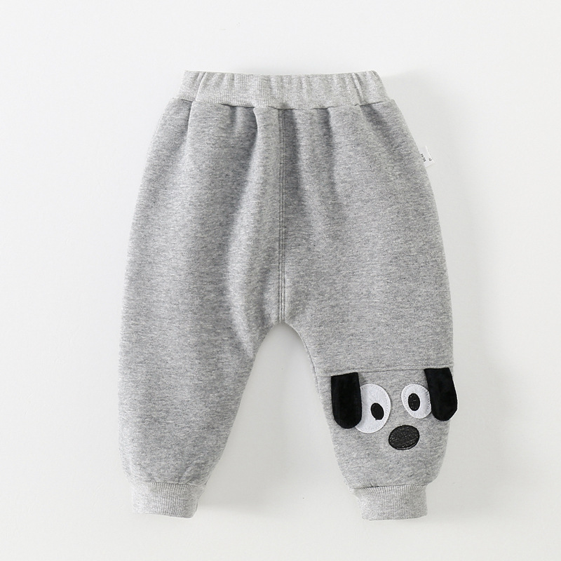 Baby thickened pants winter boys' casual pants fleece-lined infant trousers baby girls' butt pants winter fashion