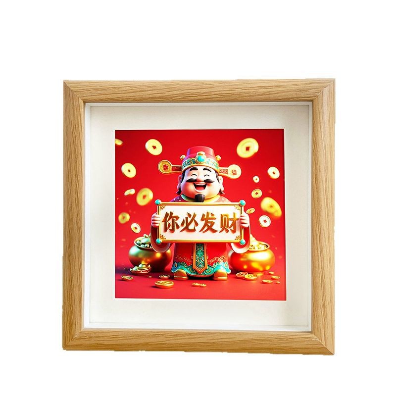 Picture of Simple Wooden Photo Frame Table Square 4-inch Desktop Text Decorative Painting Ornaments 10x 10 Small Frame Hollow Picture Frame