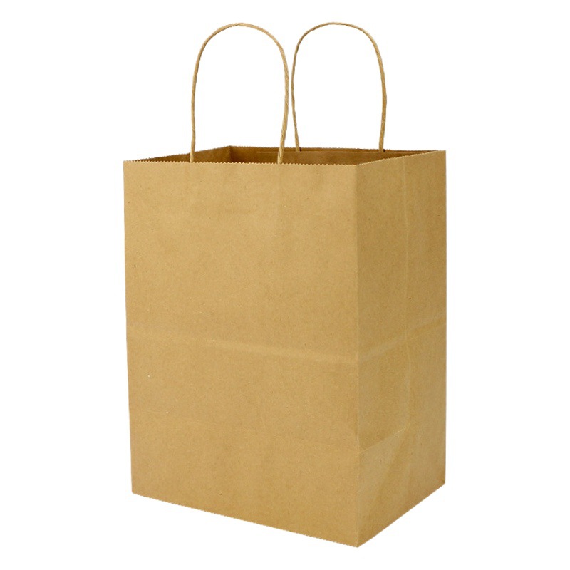 Picture of Kraft paper tote bag wholesale single cup dessert milk tea tote bag double cup coffee paper bag catering take-out bag