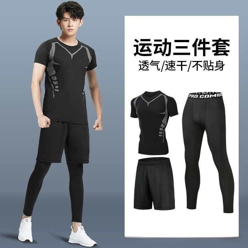 Foreign Trade Amazon Men's Running Equipment Fitness Morning Running Suit Riding Bicycle Tight Ice Silk Summer Quick-drying Swimsuit
