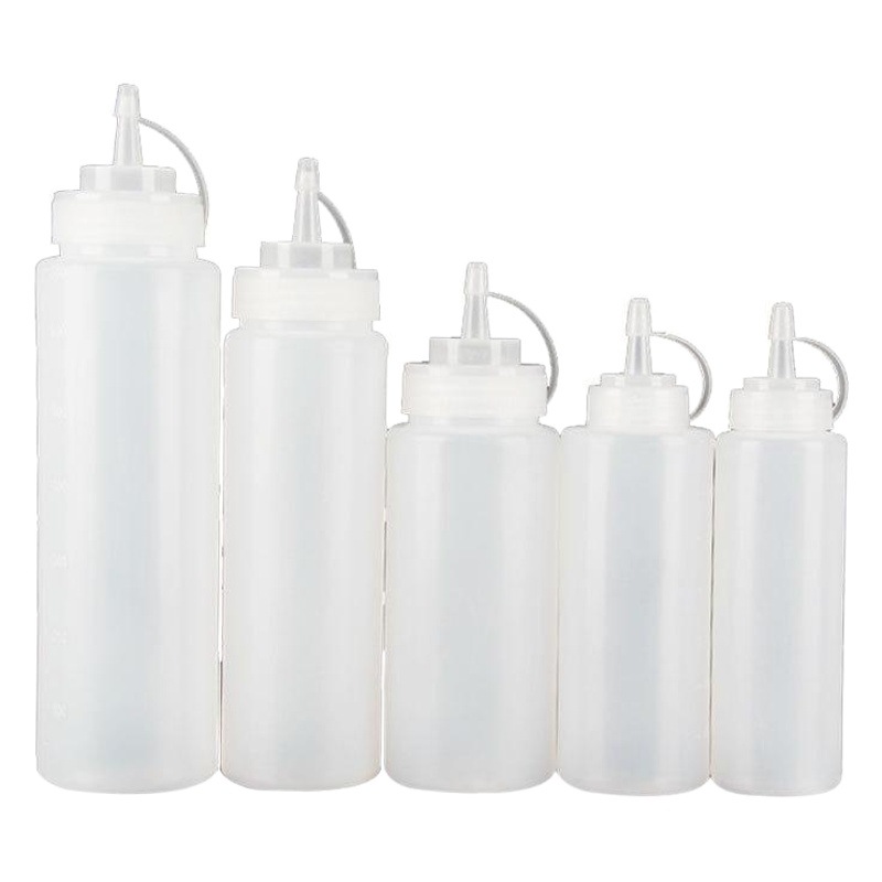 Spot Squeeze Sauce Bottle with Scale Ketchup Salad Dressing Seasoning Bottle Jam Sauce Bottle Squeeze Bottle Plastic Pointed Mouth Bottle