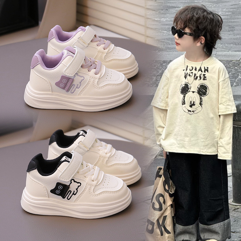 Girls' Sneakers 2025 Spring & Fall New Baby Campus White Shoes Boys' Sports Casual Shoes Non-Slip Baby Shoes