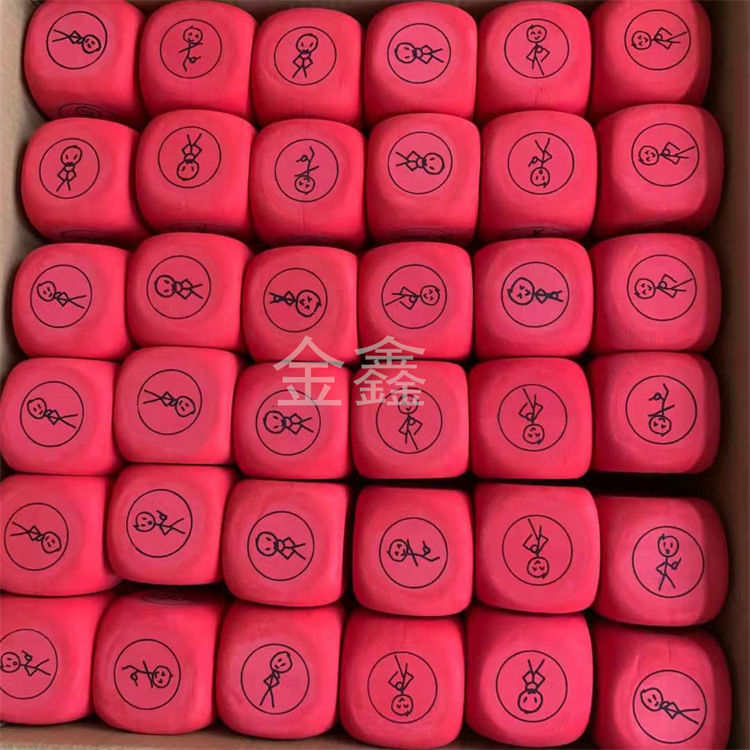 Supply 80mm red EVA dice square shaped cutting Chinese and English letters and numbers pattern teaching dice