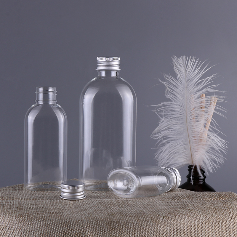 Custom 30ml Aluminum Cap Flat Bottle Trapezoidal Bottle 60 ml Octagon Cosmetic Bottling Clear Plastic Empty Bottle