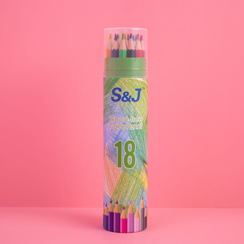 Picture of Plastic wood-free color pencil brush barrel student art painting color pencil wholesale