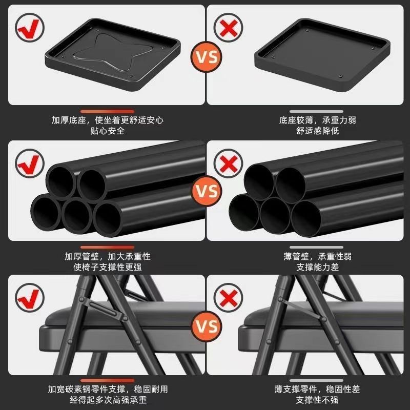 Picture of Simple stool, back chair, home folding chair, portable computer chair, training conference chair, dining chair, dormitory office chair
