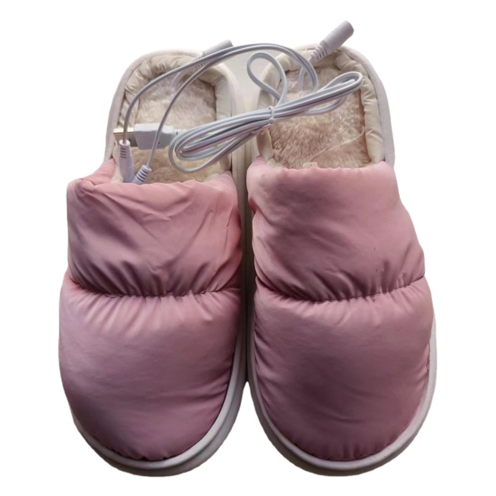 USB Slippers Heating Shoes Amazon Cross-Border Supply USB down Slippers Winter Warm Heating Slippers