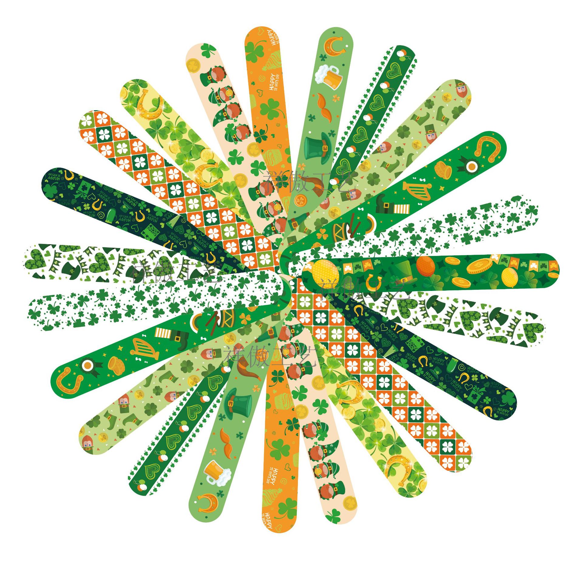 Picture of Cross-border St. Patrick's St. Patrick's Day snap ring bracelet clover clap ring lucky ring