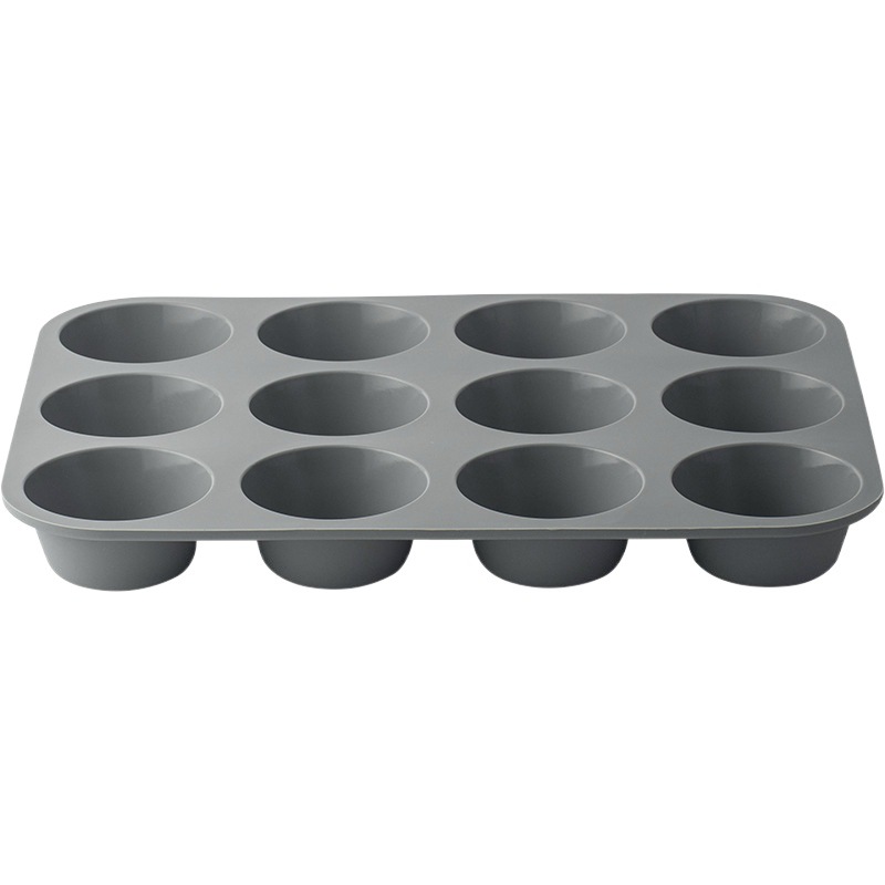 Cross-border silicone 12-hole cake mold baking muffin cake mold silicone baking tray 24-hole round mold