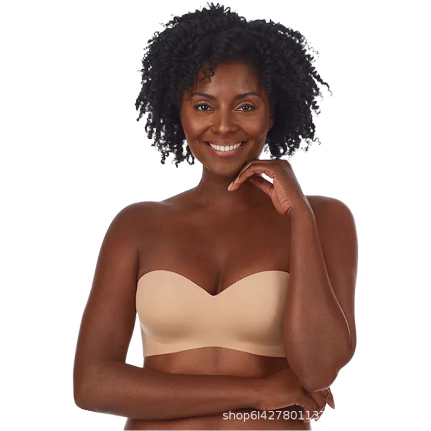 Cross-Border Popular Strapless Half-Cup Seamless Sexy Push-Up Bra One-Piece Invisible Wedding Dress Off-Shoulder Bra for Women