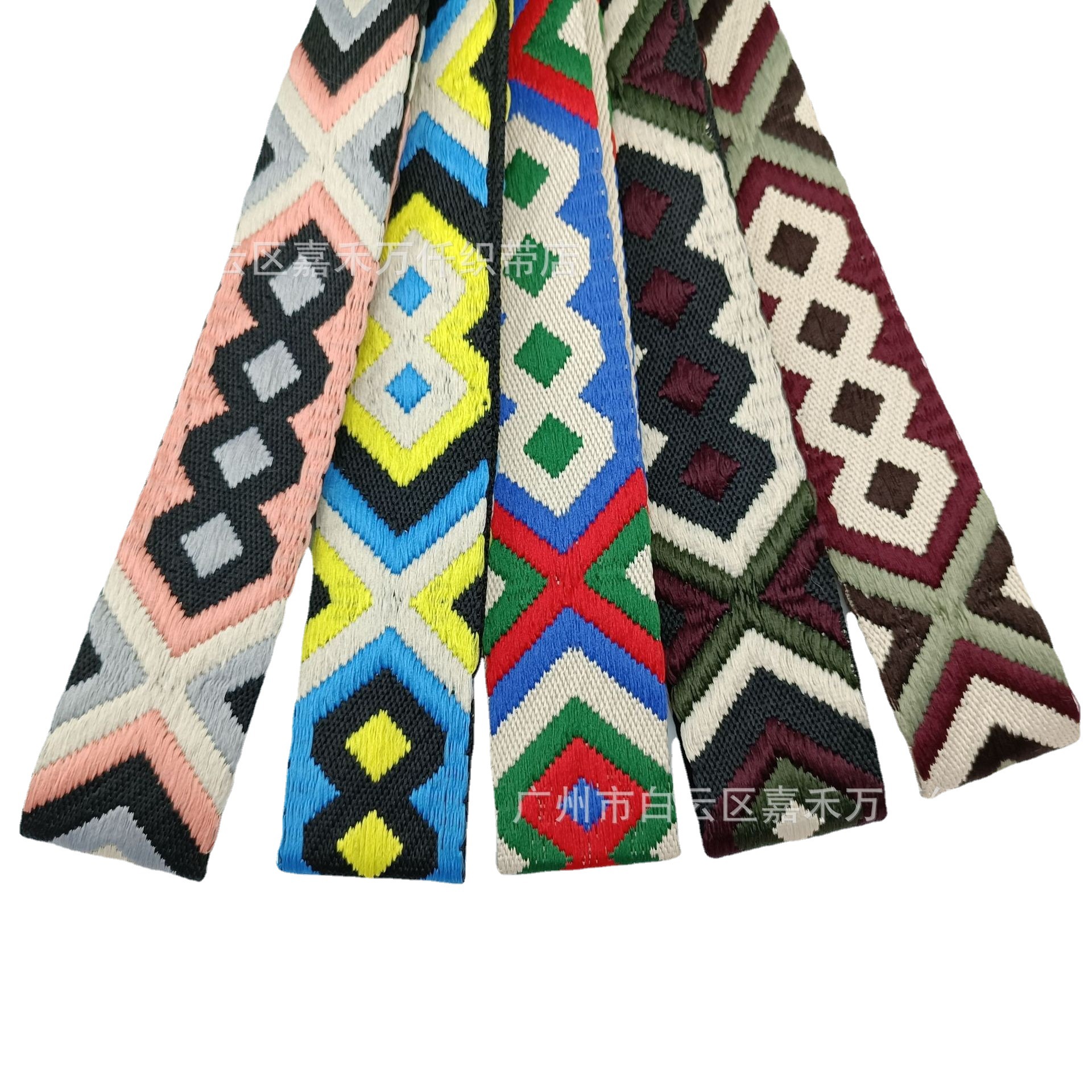 2 Inch Ethnic Style New Ribbon 5cm Long Shoulder Strap Contrast Color Simple Style Polyester Cotton Crossbody Women's Bag Special