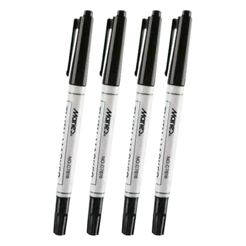 Marley Double-Headed Hook Line Pen Art Special Marker Black Oily Waterproof Non-Fading Quick-Drying Fine-Head Marker Pen