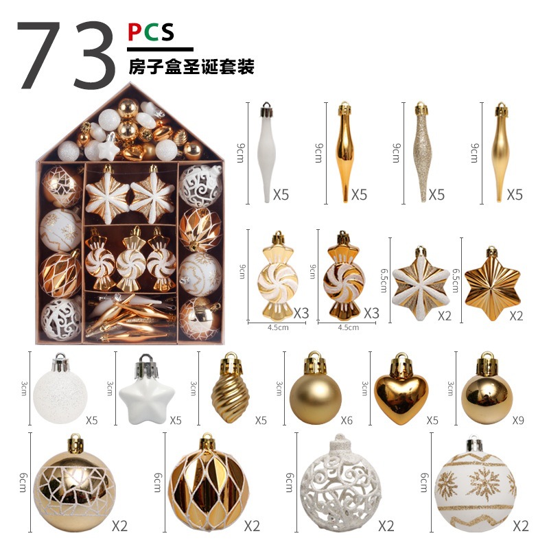 Picture of Cross-border New Christmas Decorations House Painted Christmas Ball suit Gift Bag Christmas Tree Pendant