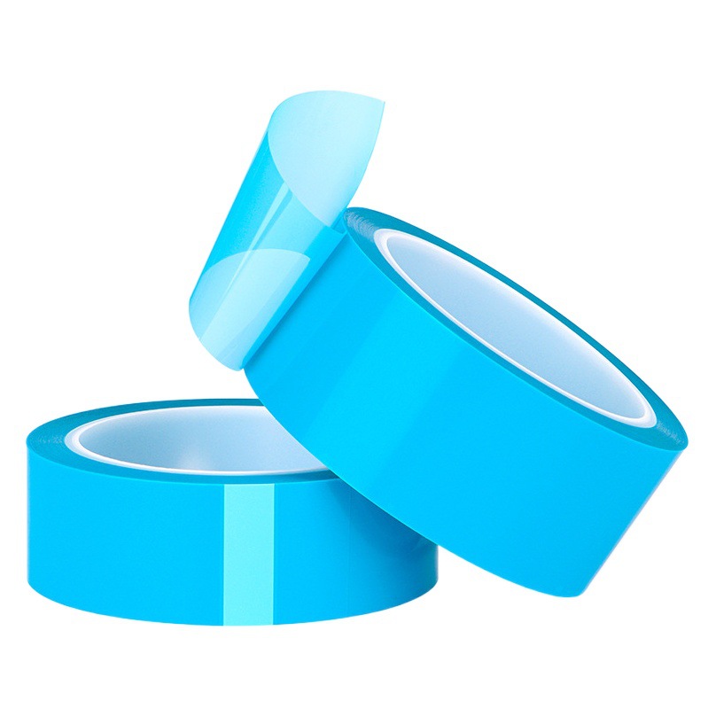 Transparent Tape Blue Pet Refrigerator Tape Traceless Single-Sided High-Viscosity Tape Manufacturer Large Roll Wholesale Tape