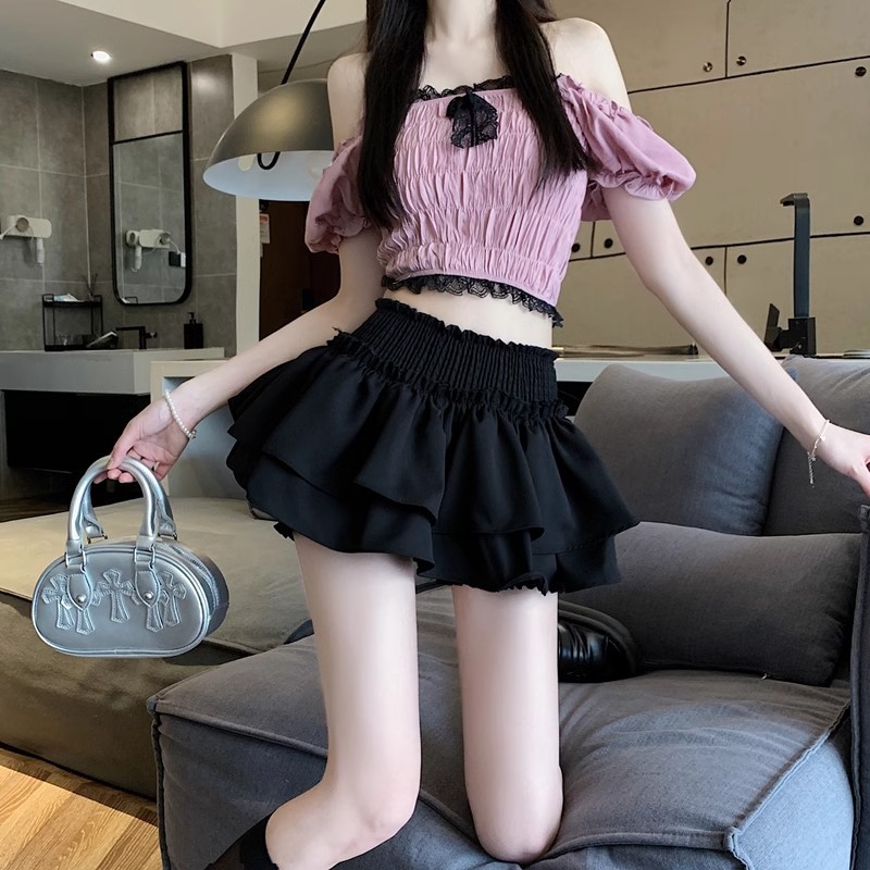 Short Skirt White Ballet Skirt Women's Spring High Waist Slimming Design Sweet Spicy Cake Puffy