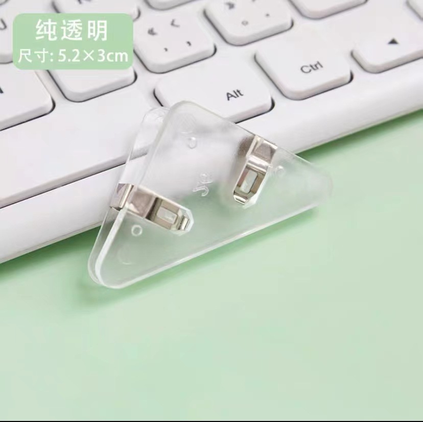 Picture of New folder solid color Student Book clip transparent triangle clip edge corner clip stationery office materials pp clip