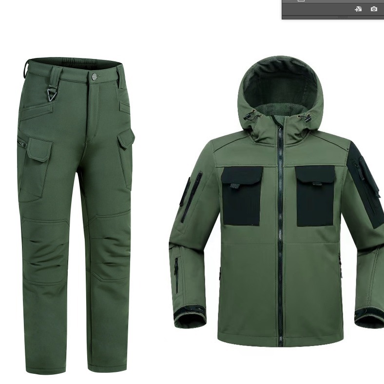 Beetle suit soft shell jacket men's outdoor commuter tactical fleece-lined thickened windproof warm jacket