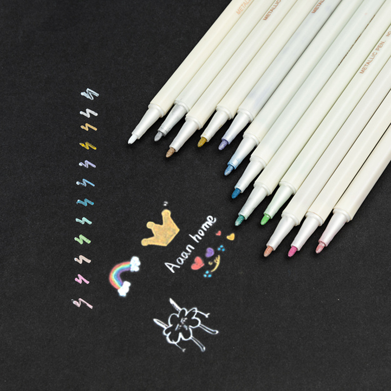 Picture of 12 color metal pen paint pen DIY photo album color marker pen writing pen marker pen factory outlet