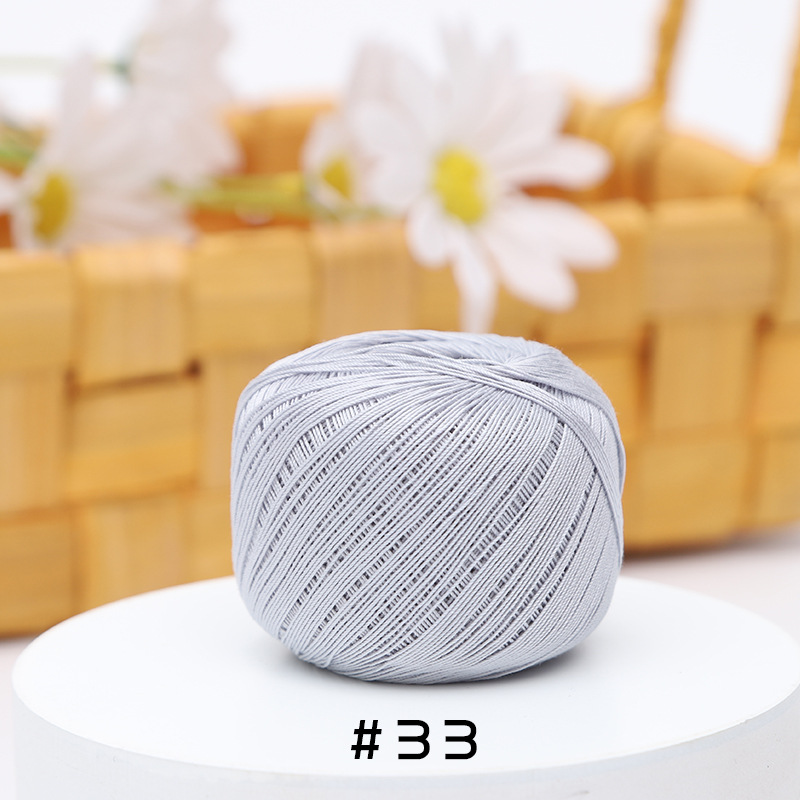 Picture of Warm Color No.10 Lace Strongly Twisted Mercerized Pearl Egyptian Long-staple Cotton Handmade Micro-hook Hand-bow Ball 20g Wool Ball