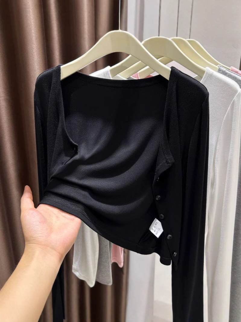 Picture of Thin Cardigan Women's Summer New Arrival Slip Skirt Sunscreen Ice Silk Shawl Blouse Modal Knitted Small Coat