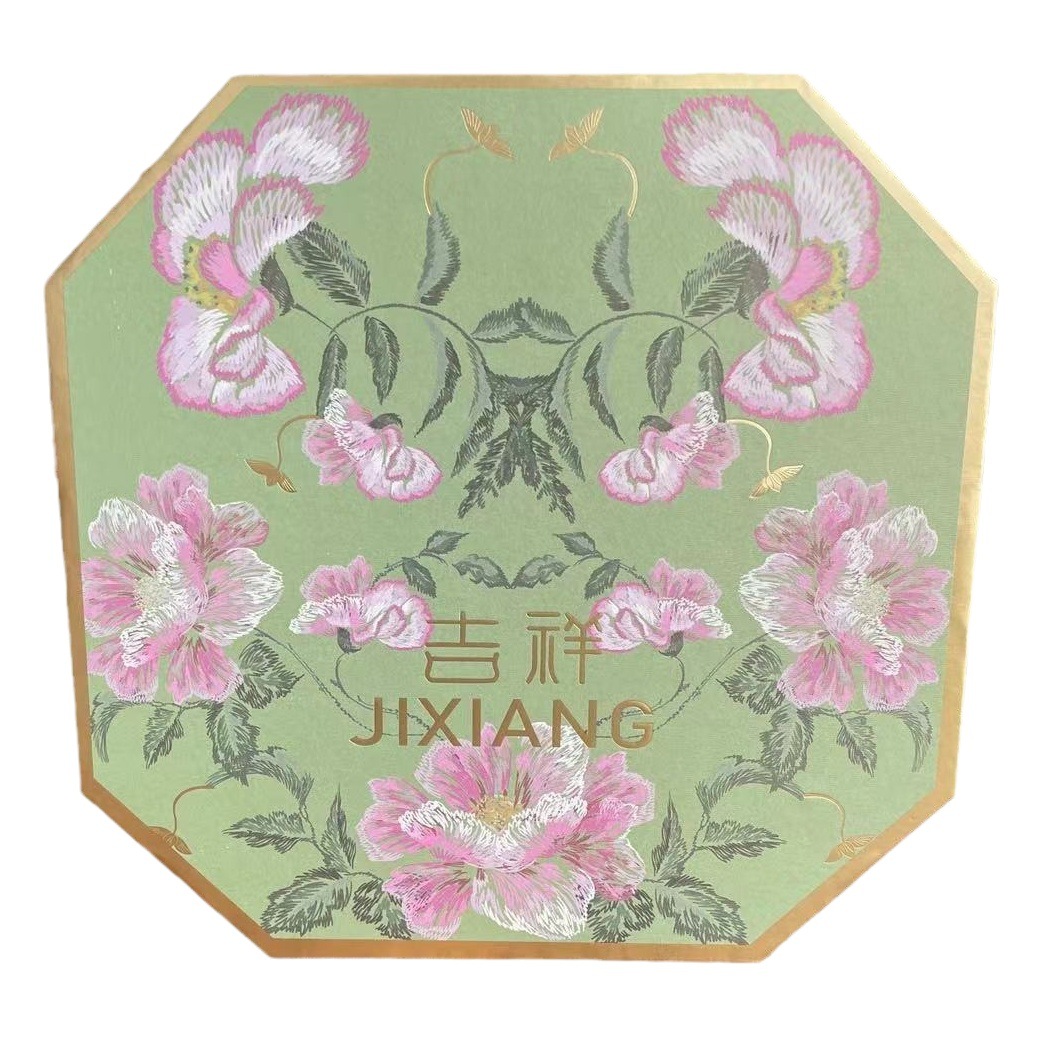 Picture of High-End Dragon Year New Model New Year's Eve Flower Premium Octagonal Box Fortune Bucket Housewarming Gift Chinese Style Embroidered Gift Box with Flowers