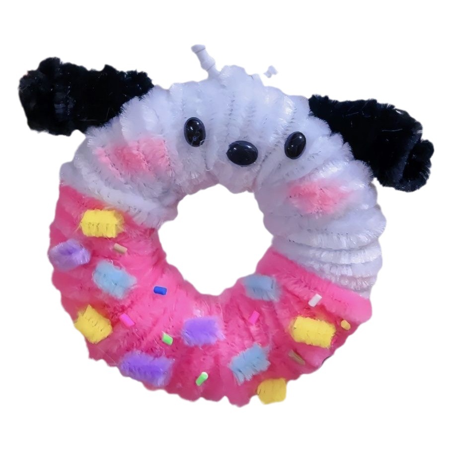 [Same style with TikTok] niche Pacha dog twist stick donut twist stick pendant diy material bag keychain