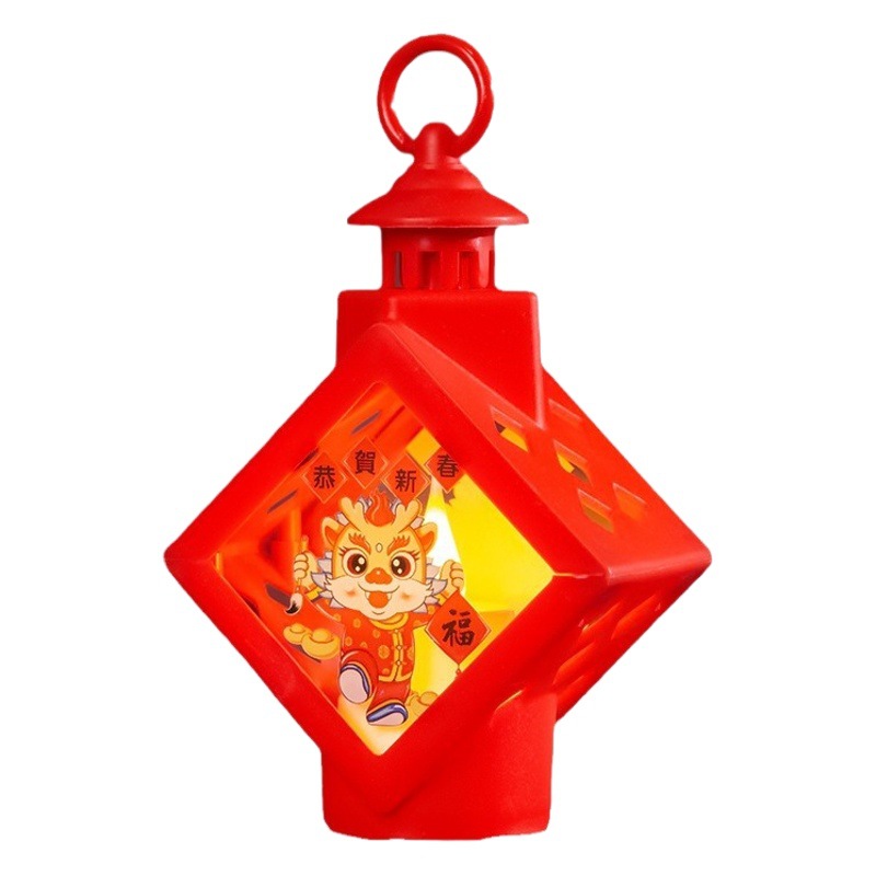 2024 New Year supplies national fashion lucky lantern portable Luminous Dragon New Year Spring Festival decoration Chinese knot Lantern Festival