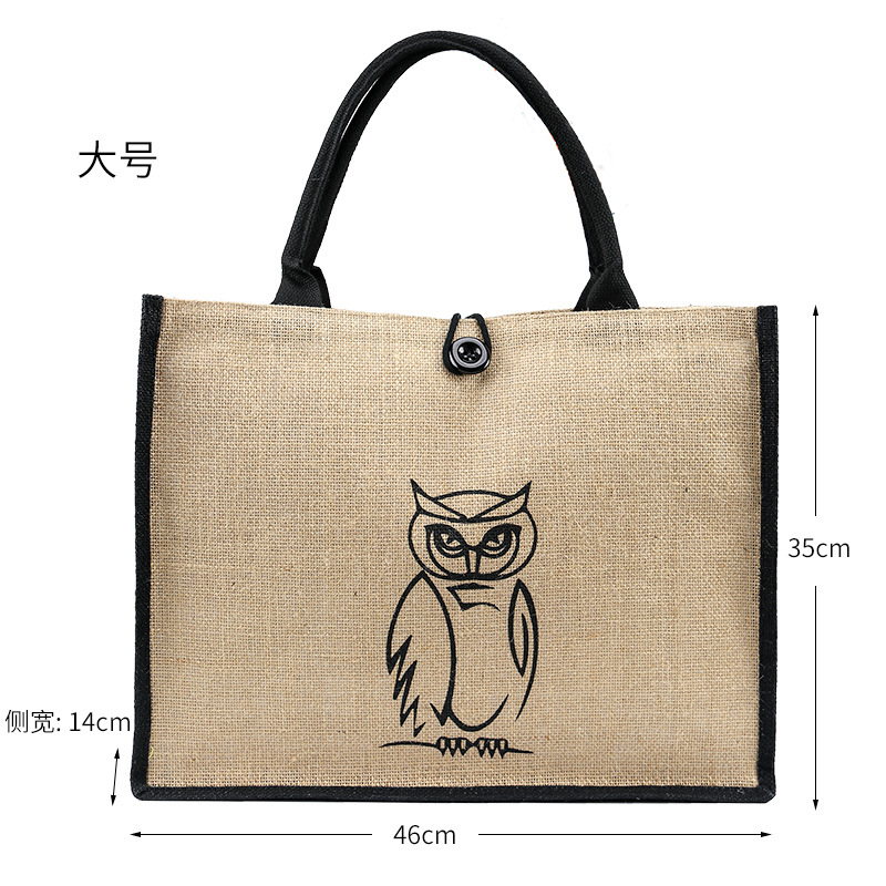 Picture of Foreign trade retro jute handbag can be printed LOGO advertising shopping environmental protection large capacity fashion handbag