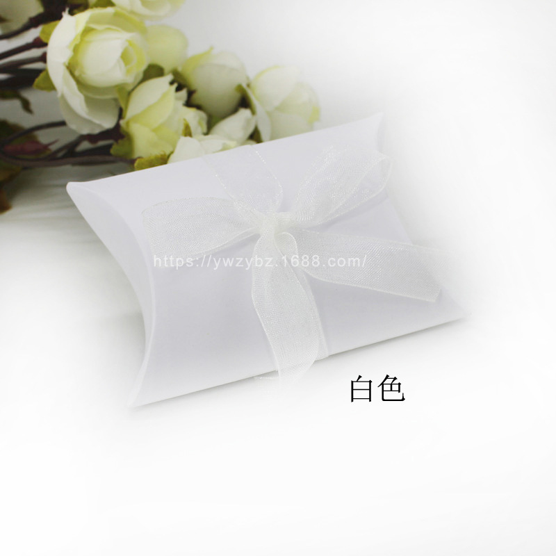 Picture of Cross-Border Spot Wholesale Wedding Paper Folding Wedding Candy Box Candy Color Pillow-Shaped Wedding Candy Box Pillow Box
