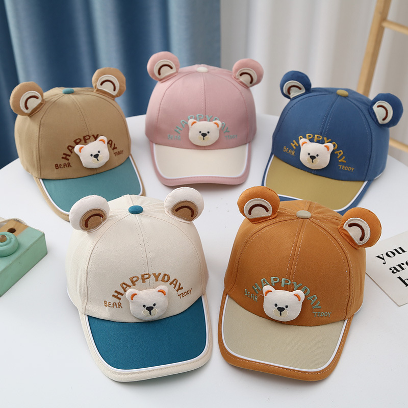 Baby hat cute cartoon peaked cap spring and autumn baby baseball cap outdoor sun protection children sun hat