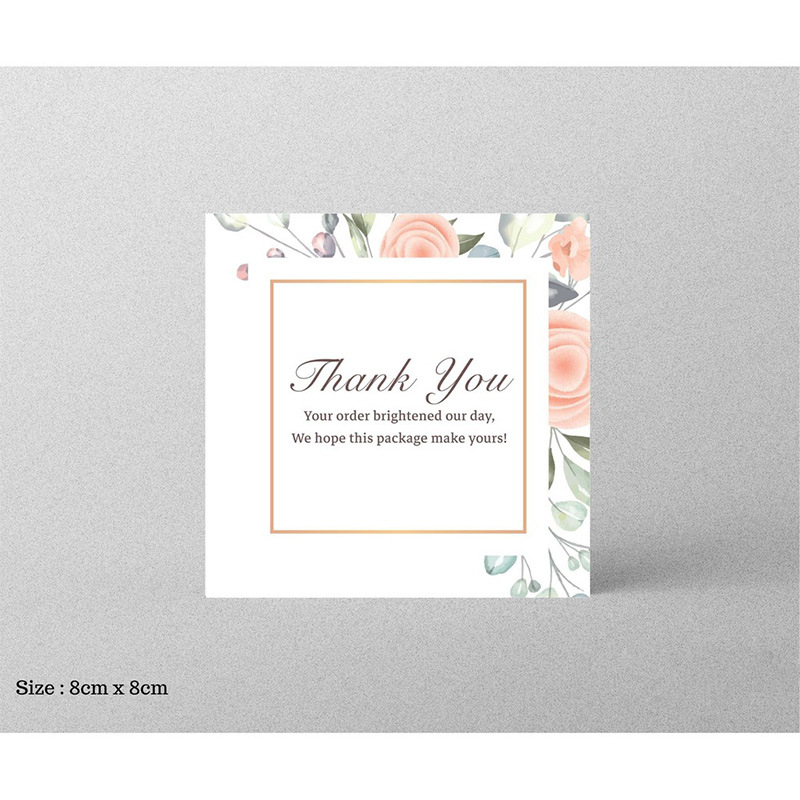 Picture of 30 Sheets/Pack Square Simple Thank You Cards Coated Paper Business Cards Gift Packaging Decorative Cards English Mini Thank You Cards