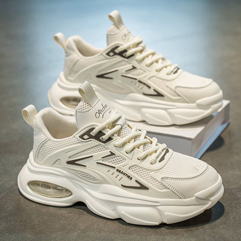 Summer Breathable Men's Shoes 2025 New Mesh Mesh Shoes Sports and Leisure Junior High School Students Thick-Soled Daddy Trendy Shoes for Men