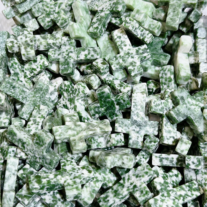 Picture of Cross-border Natural Crystal Hole-free Cross Pendant Cross Jade Necklace Accessories Hanging Ornaments Amazon