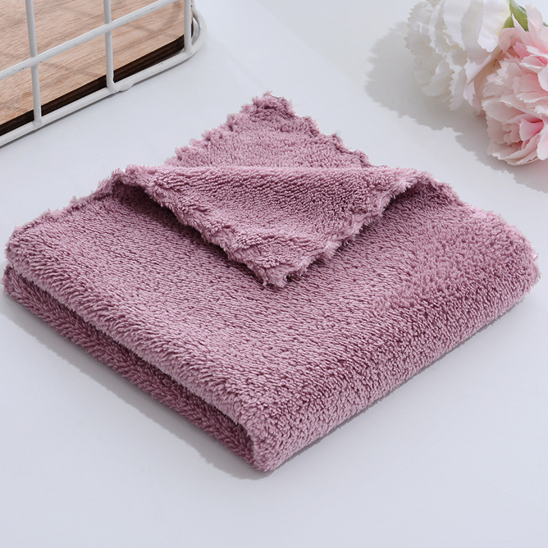 Picture of Square Towel 30*30 High-Density Coral Velvet Kidsren's Face Wash Towel Absorbent Logo Gift Welfare Kindergarten Rag