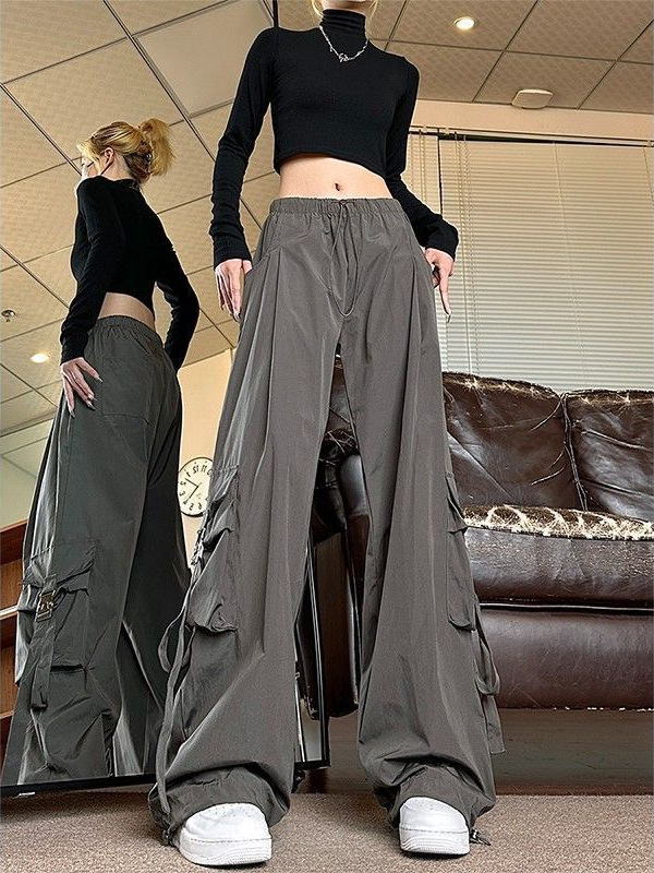 Picture of Maillard fashion tall and small parachute leg cargo pants women's loose straight niche design slacks