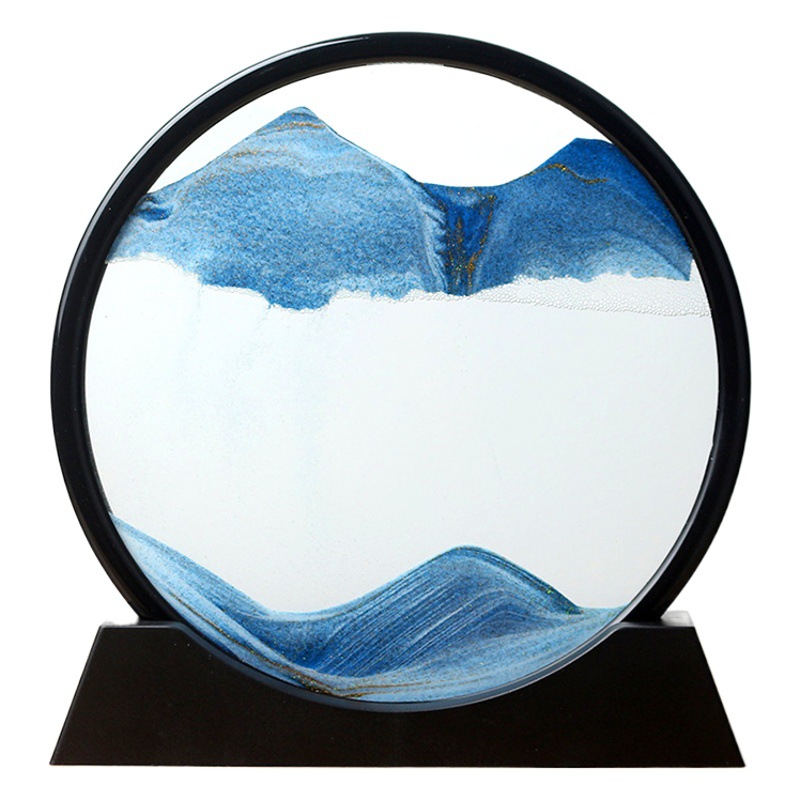 Quicksand painting decoration 3d three-dimensional hourglass creative art dynamic decompression living room office desktop decoration gift