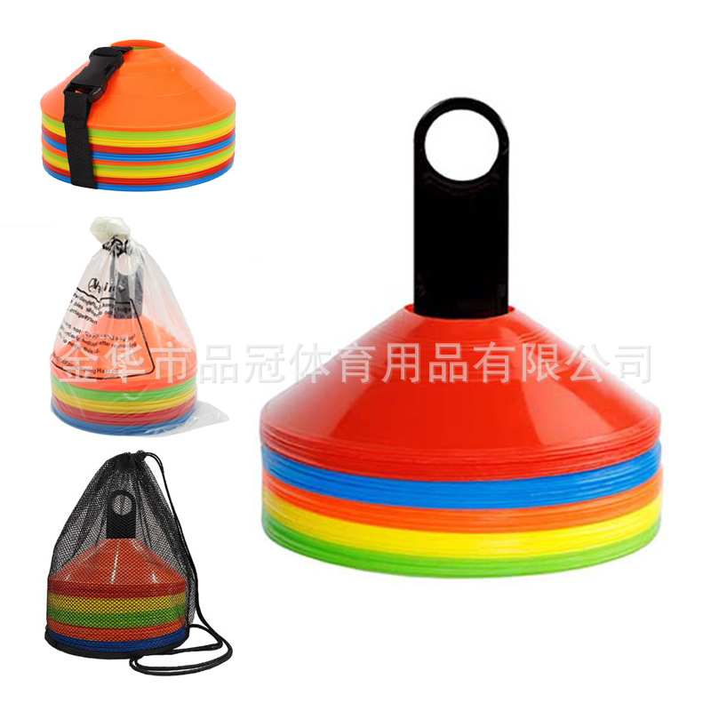 Football Training Marker Logo Disc Set of 50 Pieces with Mesh Bag Storage Rack Color Box Logo Disc