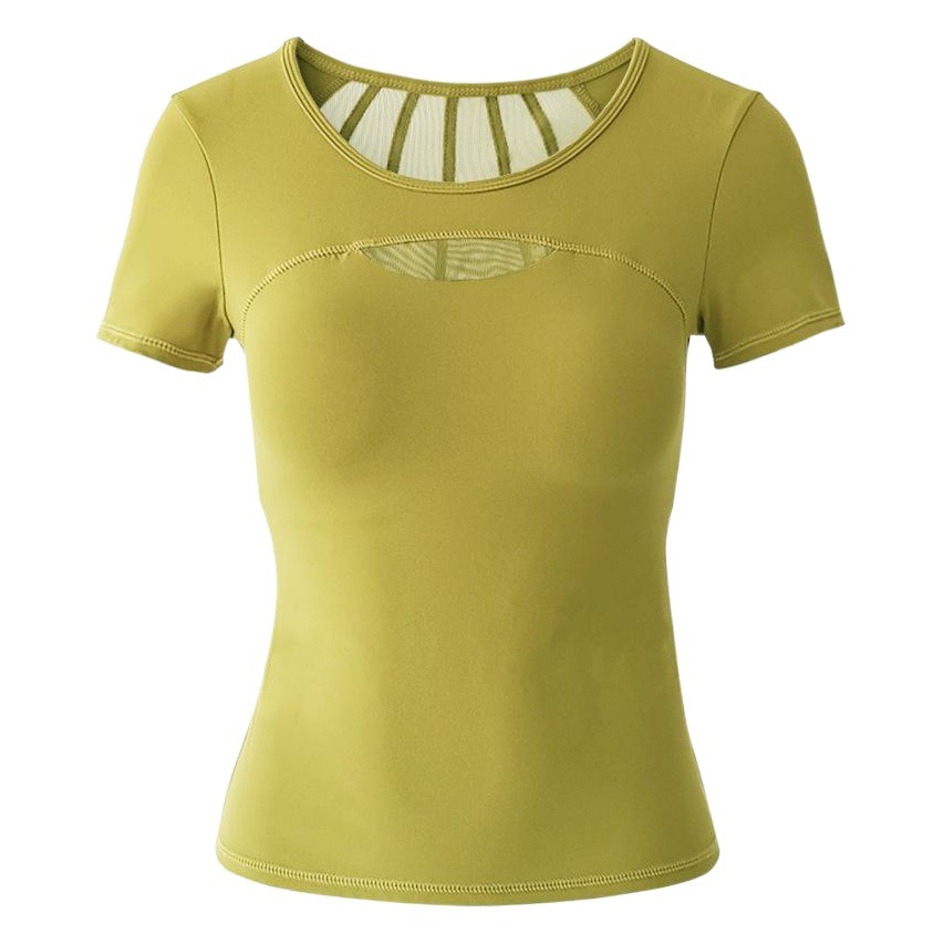 Yoga Clothes for Women Summer New Style Mesh Splicing Detachable Short-Sleeved T-Shirt Sports Outdoor Quick-Drying Fitness Clothes Tops