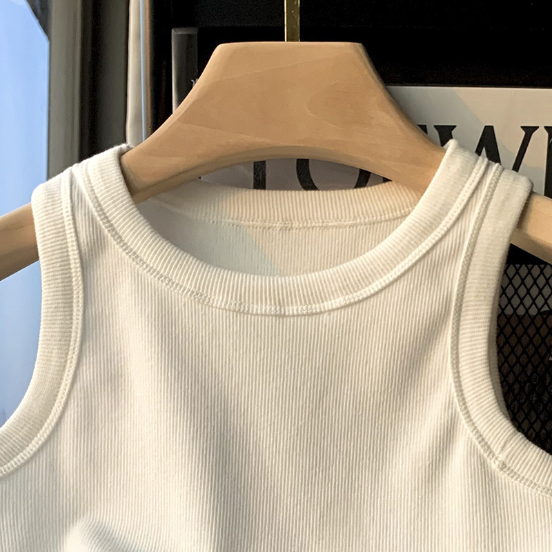 Picture of Foundation Threaded Camisole Women's Outer Wear Summer New Slim-fit Short Sleeveless T-shirt Inner Base Shirt Top